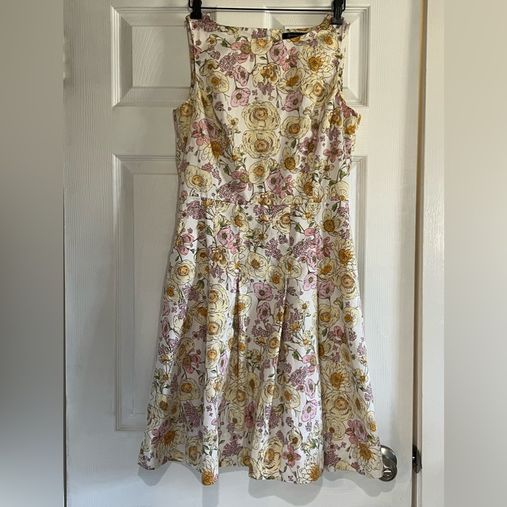 Stretch Cotton Dobby Flare Dress